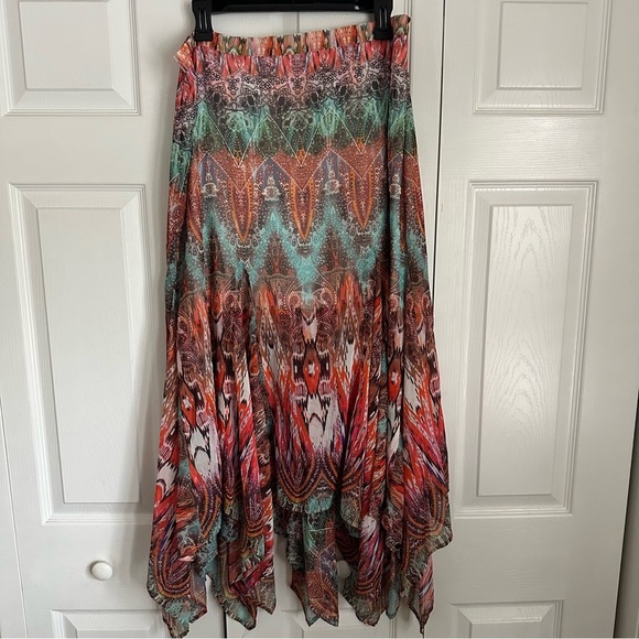 V Christina Womens Tie Dye Geometric Skirt Sz XL Fairy Festival Whimsigoth Flowy - Picture 1 of 11